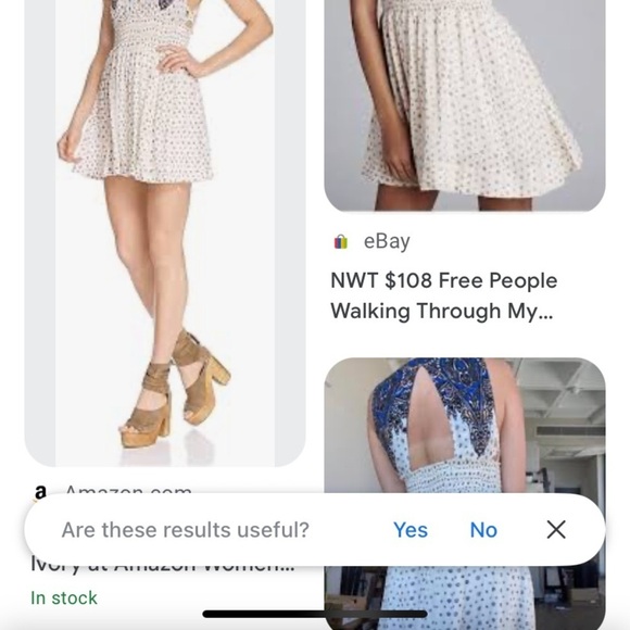 Free people Daria dress mini floral beige sleeveless casual Medium - Picture 6 of 13